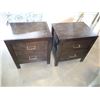 Image 1 : PAIR OF ASHLEY DARK FINISH 2 DRAWER ENDTABLES, RETAIL $299 EACH