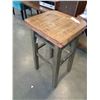 Image 1 : ASHLEY FLOOR MODEL BARSTOOL WITH RECLAIMED WOOD TOP, RETAIL $199