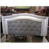 Image 2 : ASHLEY FLOOR MODEL KINGSIZE GREY BEDFRAME WITH GREY FABRIC INSERT AND 2 DRAWER NIGHTSTSANDS, RETAIL 