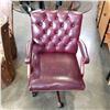 Image 1 : LEATHER STUDDED ROLLING OFFICE CHAIR