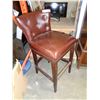 Image 1 : ASHLEY FLOOR MODEL BROWN LEATHER BARSTOOL RETAIL $249