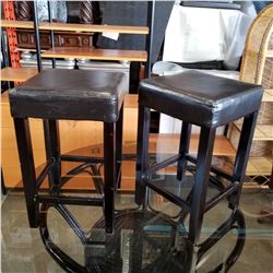 2 LEATHER STOOLS