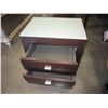 Image 2 : ASHLEY FLOOR MODEL 2 DRAWER NIGHTSTAND WITH GLASS TOP, RETAIL $219
