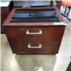 Image 1 : ASHLEY FLOOR MODEL 2 DRAWER NIGHTSTAND WITH GLASS TOP, RETAIL $219