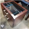 Image 2 : ASHLEY FLOOR MODEL 2 DRAWER NIGHTSTAND WITH GLASS TOP, RETAIL $219