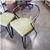 Image 2 : 4 MID CENTURY METAL CHAIRS W/ GREEN CUSHIONS