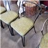Image 3 : 4 MID CENTURY METAL CHAIRS W/ GREEN CUSHIONS