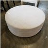 Image 1 : NEW ROUND MODERN LIGHT GREY MICROFIBER OTTOMAN - $699