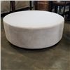 Image 3 : NEW ROUND MODERN LIGHT GREY MICROFIBER OTTOMAN - $699