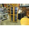 Image 1 : MAPLE AND BLACK GLASS DOOR CABINET