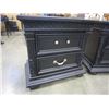 Image 3 : PAIR OF BLACK ORNATE 2 DRAWER NIGHTSTANDS