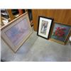 Image 1 : SIGNED ABSTRACT LAKE PICTURE W/ AT THE GARDEN GATE AND ROSE OIL ON CANVAS