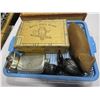 Image 2 : TRAY OF FLASKS, CIGAR BOXES, AND 3 CARVINGS