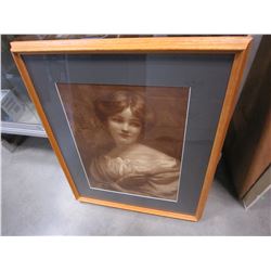 AQUATIC ON CARDBOARD PORTRAIT OF A WOMAN HUGH HARRIS 1901