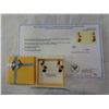 Image 1 : STERLING SILVER YELLOW GOLD PLATED GENUINE 0.52CT BLACK SPINEL EARRINGS W/ APPRAISAL $600