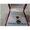 Image 2 : 10KT WHITE GOLD 5MM GENUINE AMETHYST HEART RING SIZE 6.5 - RETAIL $900