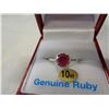 Image 2 : 10KT WHITE GOLD 6MM GENUINE 1CT RUBY SOLITAIRE RING SIZE 6.25 - RETAIL $1200