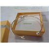 Image 2 : STERLING SILVER YELLOW GOLD CZ BANGLE BRACELET - RETAIL $175