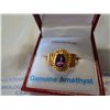 Image 2 : STERLING SILVER GOLD PLATED 8 x 6MM GENUINE AMETHYST RING 1.21CTS SIZE 8 W/ APPRAISAL $100