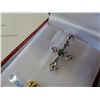 Image 2 : 14KT WHITE GOLD GENUINE ALEXANDRITE CROSS PENDANT - .24CTS OF ALEXANDRIITE W/ APPRAISAL $1050