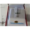 Image 3 : 14KT WHITE GOLD GENUINE ALEXANDRITE CROSS PENDANT - .24CTS OF ALEXANDRIITE W/ APPRAISAL $1050