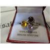 Image 2 : STERLING SILVER GENUINE CITRINE AMETHYST TOPAZ RING 3.5CTS W/ APRAISAL $350