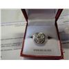 Image 2 : STERLING SILVER CZ COCKTAIL RING SIZE 8 W/ APPRAISAL $300