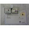 Image 1 : STERLING SILVER DIAMOND "LEAF" PENDANT W/ CHAIN - 5 DIAMONDS/0.07CTS W/ APPRAISAL $400