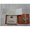 Image 1 : STERLING SILVER 7 x 5MM GENUINE 1CT RUBY AND CZ PENDANT - RETAIL $450