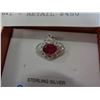 Image 2 : STERLING SILVER 7 x 5MM GENUINE 1CT RUBY AND CZ PENDANT - RETAIL $450