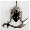 Image 1 : Mexican Sterling & Onyx Saber Pin