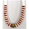Image 1 : Navajo Red and White Shell Choker Necklace
