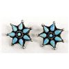 Image 1 : Navajo Sterling Turquoise Earrings by B. Yazzie