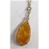 Image 1 : Wire Wrapped Amber Pendant Necklace