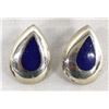 Image 1 : Sterling Silver & Lapis Earrings
