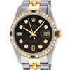Image 2 : Rolex Mens 2 Tone 14K Brown Diamond & Emerald 36MM Datejust Wristwatch
