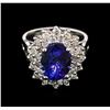Image 2 : 3.50 ctw Tanzanite and Diamond Ring - 14KT White Gold
