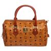 Image 1 : MCM Cognac Visetos Coated Canvas Leather Trim Vintage Boston Bag