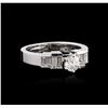 Image 1 : 14KT White Gold 0.92 ctw Diamond Ring