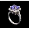 Image 4 : 14KT White Gold 4.25 ctw Tanzanite and Diamond Ring