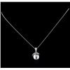 Image 2 : 0.33 ctw Pearl and Diamond Pendant With Chain - 14KT White Gold