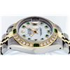 Image 8 : Rolex Ladies 2 Tone Mother Of Pearl & Emerald Datejust Wristwatch