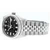 Image 2 : Rolex Mens Stainless Black Diamond 36MM Datejust Wristwatch