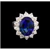 Image 2 : 5.98 ctw Tanzanite and Diamond Ring - 14KT White Gold