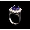 Image 4 : 5.98 ctw Tanzanite and Diamond Ring - 14KT White Gold