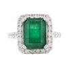 Image 2 : 6.79 ctw Emerald and Diamond Ring - 14KT White Gold