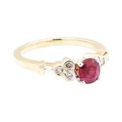 1.37 ctw Ruby And Diamond Ring - 14KT Yellow Gold