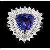 Image 2 : 3.62 ctw Tanzanite and Diamond Ring - 14KT White Gold