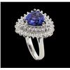 Image 4 : 3.62 ctw Tanzanite and Diamond Ring - 14KT White Gold