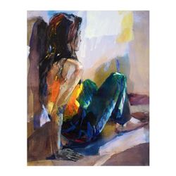 Woman in Blue and Green by Comyn, Christine